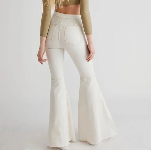 Free People Just Float On Flared Jeans in White - Picture 3 of 6